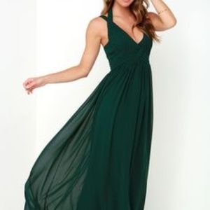 Lulus Dark Green Maxi Dress, XL